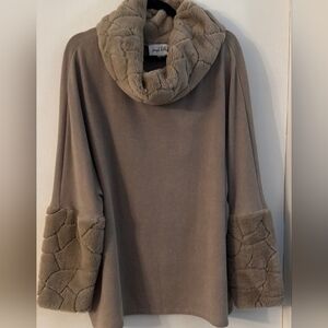 Joseph Ribkoff Taupe Cowl Neck Sweater